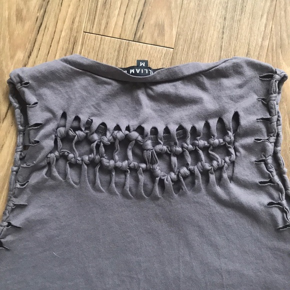 william b Tops - Gray knotted back tank